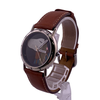 Pierre Lannier. Watches Quartz 065.801 Leather Brown 3 Needles Limited To 999 Dog Navy Silver Dial