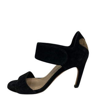 Dior Pumps Calfskin, Suede Black Suede Velvet Rhinestone Heart Studs Women 34D