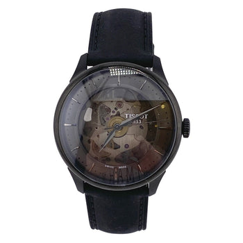 Tissot Watches Mechanical Automatic T139836A Stainless Steel, Leather Black Skeleton Shuman De