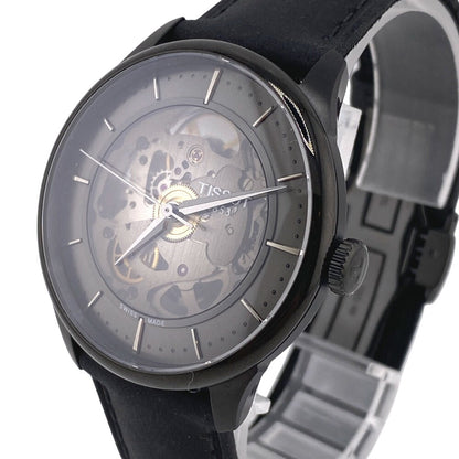 Tissot Watches Mechanical Automatic T139836A Stainless Steel, Leather Black Skeleton Shuman De