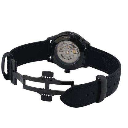 Tissot Watches Mechanical Automatic T139836A Stainless Steel, Leather Black Skeleton Shuman De