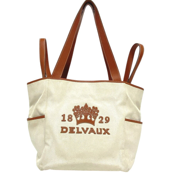 Delvaux Handbag Canvas, Leather Beige Delight Women