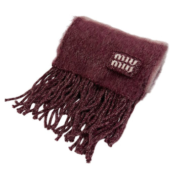 Miumiu Scarf 5Fs094 Mohair, Wool Pink Fringe