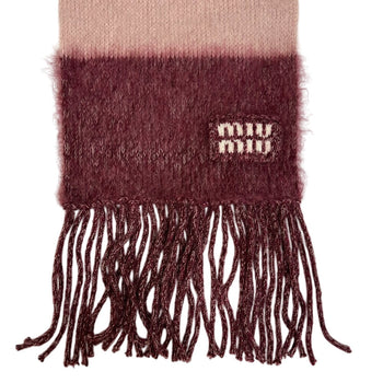 Miumiu Scarf 5Fs094 Mohair, Wool Pink Fringe