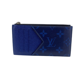 Louis Vuitton Coin Case M30270 Monogram Canvas, Taiga Leather Cobalt Blue Taigalama Coin Card