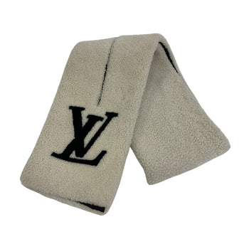 Louis Vuitton Scarf M77054 Monogram Shearing White Echarpe Shirring Women(Unisex)