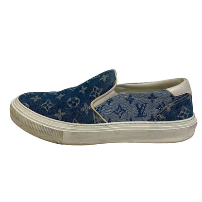 Louis Vuitton Sneakers Ld1109 Denim Blue Slip-On Monogram Trocadero Line Mens 6 1/2