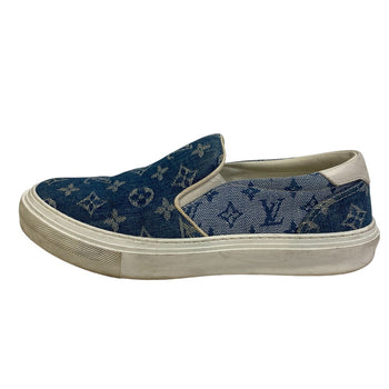 Louis Vuitton Sneakers Ld1109 Denim Blue Slip-On Monogram Trocadero Line Mens 6 1/2