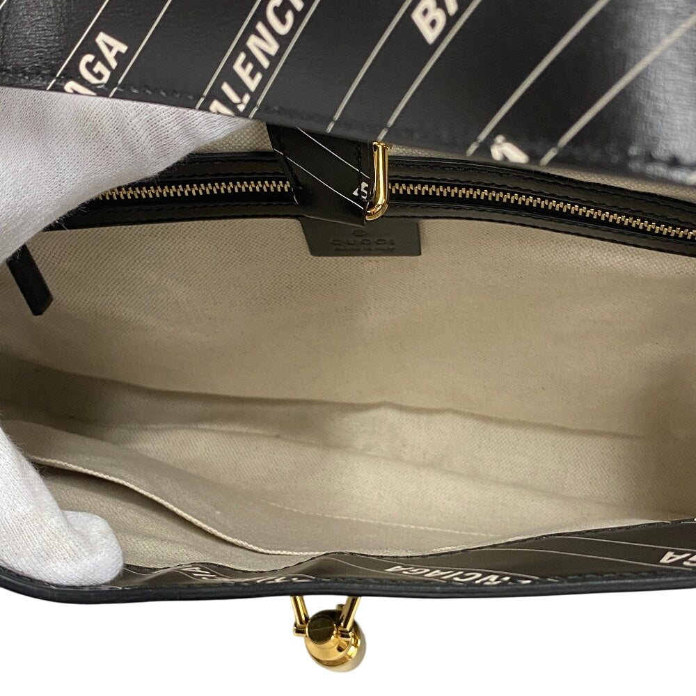 Gucci Handbag 636712 Leather Black Valencia Shoulder Bag Jackie 1961 The Hacker Women