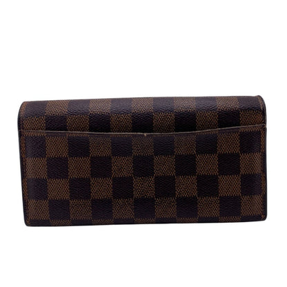 Louis Vuitton Long Wallet Purse N63209 Leather Brown Damier Portefeuille Sarah Women