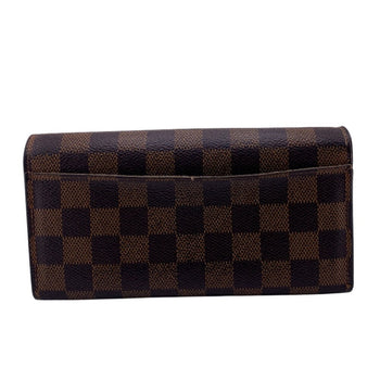 Louis Vuitton Long Wallet Purse N63209 Leather Brown Damier Portefeuille Sarah Women