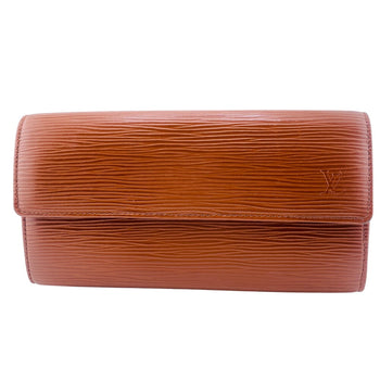 Louis Vuitton Long Wallet Purse M60321 Epi Leather Brown Snap Button Epi Portefeuille Sarah