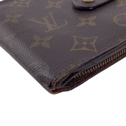 Louis Vuitton Bifold Wallet M61667 Leather Brown Zip Around Monogram Compact Zip Women(Unisex)