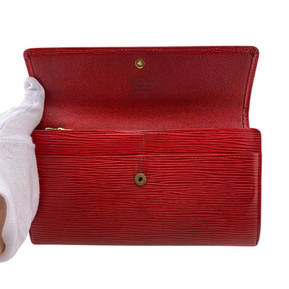 Louis Vuitton Long Wallet Purse M63577 Epi Leather Red Epi Leather Porto Monnet Women