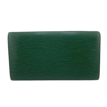 Louis Vuitton Long Wallet Purse M63574 Leather Green Epi Pochette Portomo Credit Mens