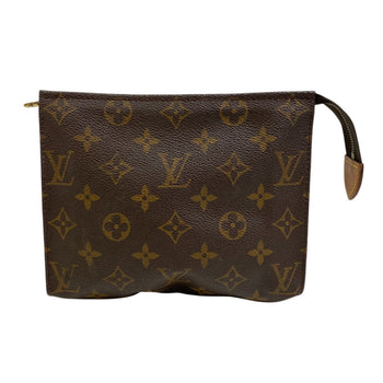 Louis Vuitton Pouch M47544 Leather Brown Monogram Posh Toilette Women
