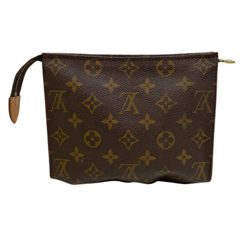 Louis Vuitton Pouch M47544 Leather Brown Monogram Posh Toilette Women
