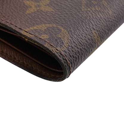 Louis Vuitton Bill Compartment M60895 Leather Brown Bifold Wallet Monogram Portefeuille Multripru