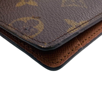 Louis Vuitton Bill Compartment M60895 Leather Brown Bifold Wallet Monogram Portefeuille Multripru