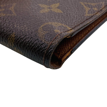 Louis Vuitton Bill Compartment M60895 Leather Brown Bifold Wallet Monogram Portefeuille Multripru