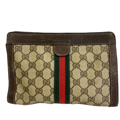 Gucci Business Bag Gg Canvas Brown Old Gucci Sherry Mens