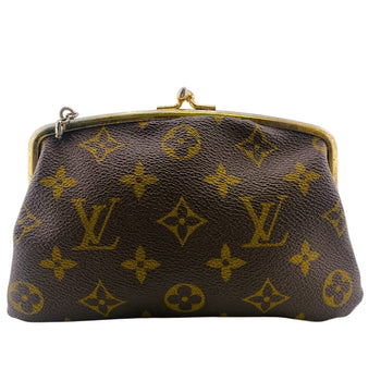 Louis Vuitton Pouch Monogram Brown Gamaguchi Pouch Monogram Unisex(Unisex)