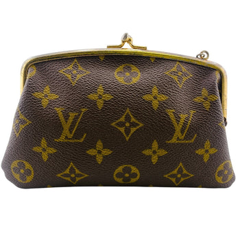 Louis Vuitton Pouch Monogram Brown Gamaguchi Pouch Monogram Unisex(Unisex)