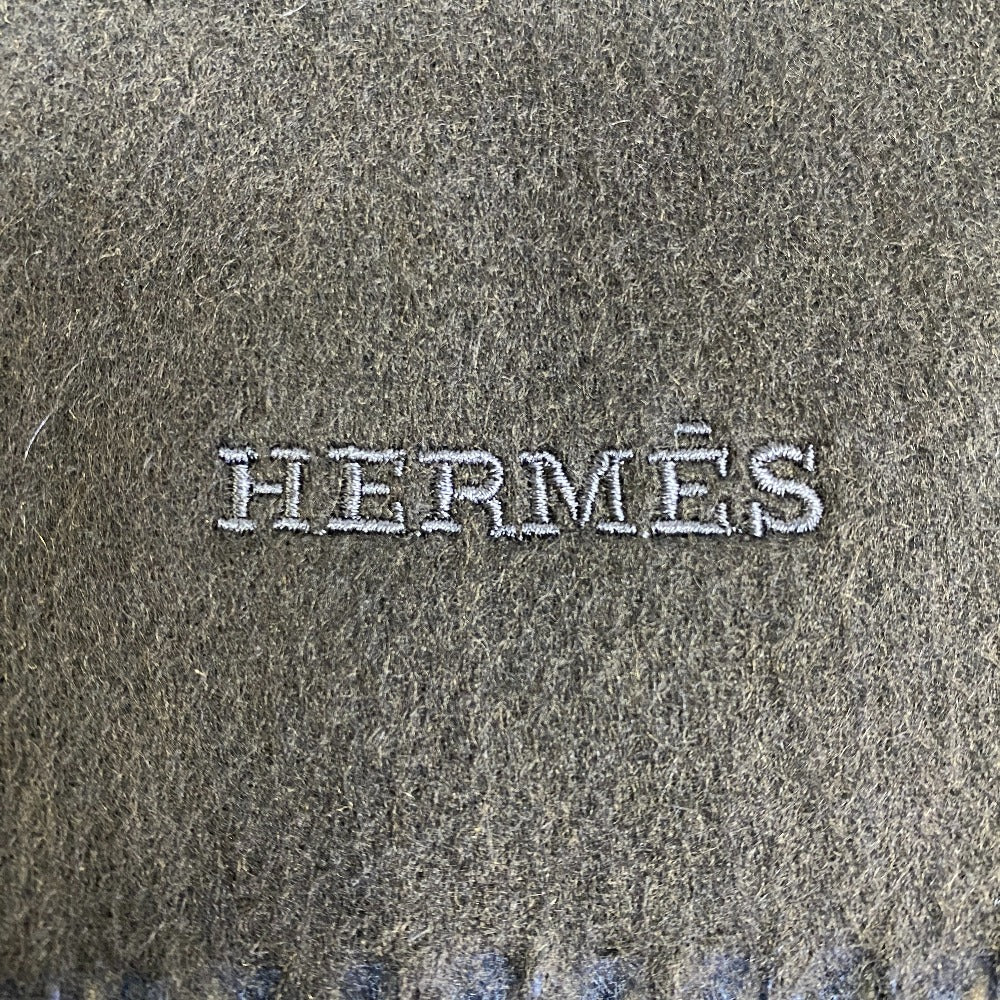 Hermes Scarf Cashmere Navy Recto Verso