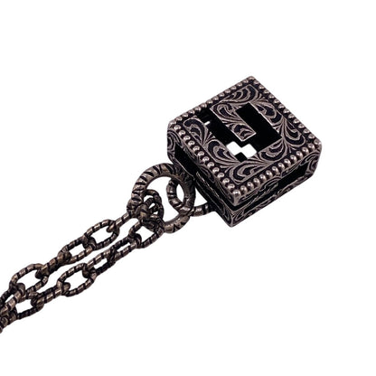 Gucci Necklace Silver925 Silver 925 25.4G Square G Women