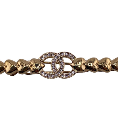Chanel Valletta Gold Plated Gold Coco Mark Heart Women