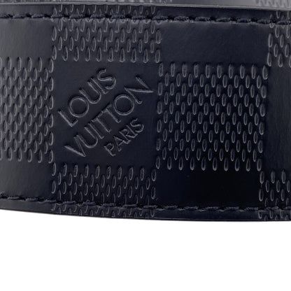 Louis Vuitton Belt M9674 Leather Black Damier Infini Santur Boston Mens 90/36