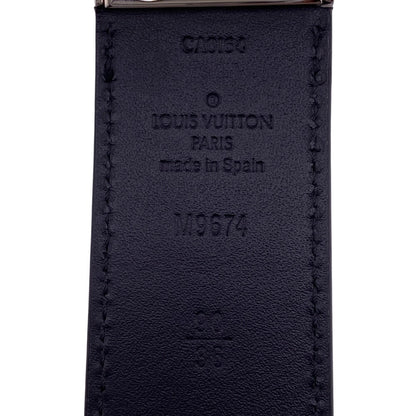 Louis Vuitton Belt M9674 Leather Black Damier Infini Santur Boston Mens 90/36