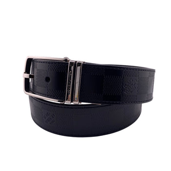 Louis Vuitton Belt M9674 Leather Black Damier Infini Santur Boston Mens 90/36