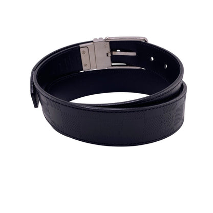 Louis Vuitton Belt M9674 Leather Black Damier Infini Santur Boston Mens 90/36