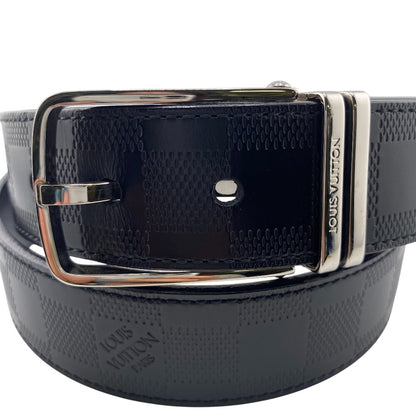 Louis Vuitton Belt M9674 Leather Black Damier Infini Santur Boston Mens 90/36