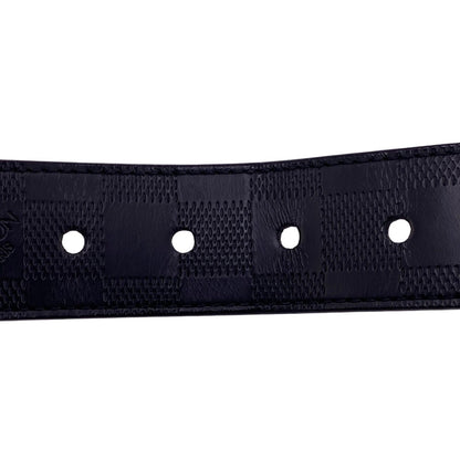 Louis Vuitton Belt M9674 Leather Black Damier Infini Santur Boston Mens 90/36