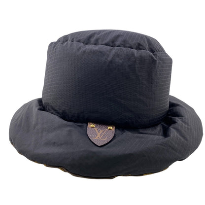 Louis Vuitton Hat M77024 Nylon, Leather Black Monogram Hat Bob Pillow Bucket Hat S