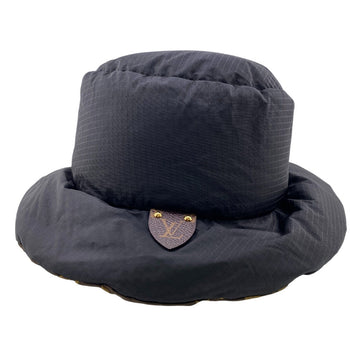 Louis Vuitton Hat M77024 Nylon, Leather Black Monogram Hat Bob Pillow Bucket Hat S