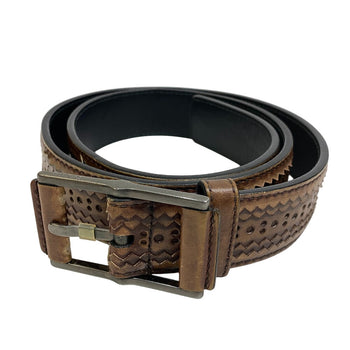 Berluti Belt Leather Brown Mens 90/36