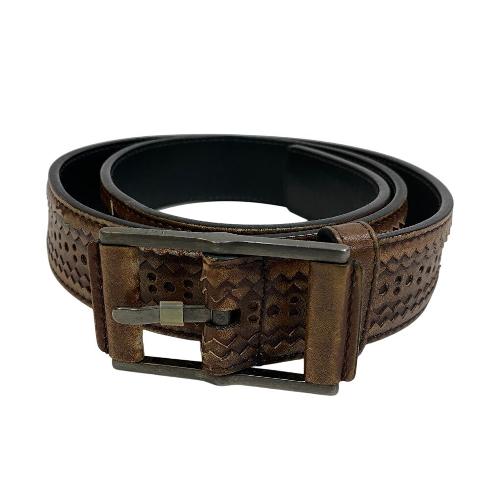 Berluti Belt Leather Brown Mens 90/36