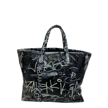 Balenciaga Handbag 671409 Leather Black Tote Bag Graffiti 2Way Barbes Medium Shopper Graffiti Mens