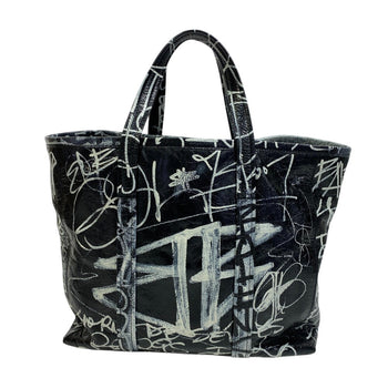 Balenciaga Handbag 671409 Leather Black Tote Bag Graffiti 2Way Barbes Medium Shopper Graffiti Mens