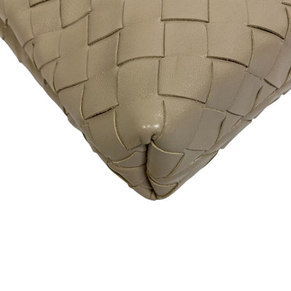 Bottegaveneta Shoulder Bag Leather Beige Pouch Drawstring Intrecciato Women