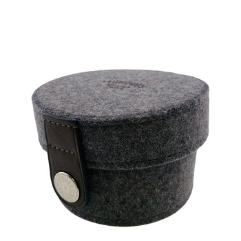 Hermes Pouch Felt Gray Accessory Case Sugar Box Women(Unisex)