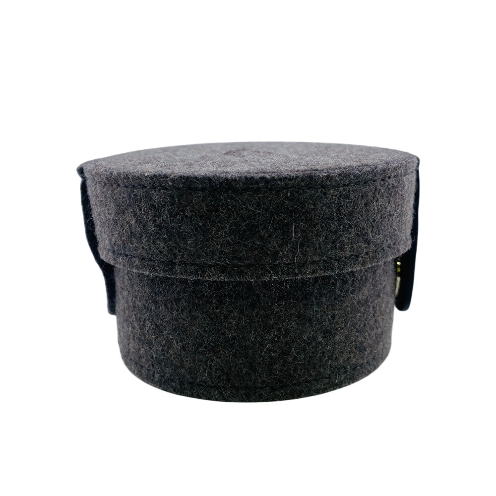 Hermes Pouch Felt Gray Accessory Case Sugar Box Women(Unisex)