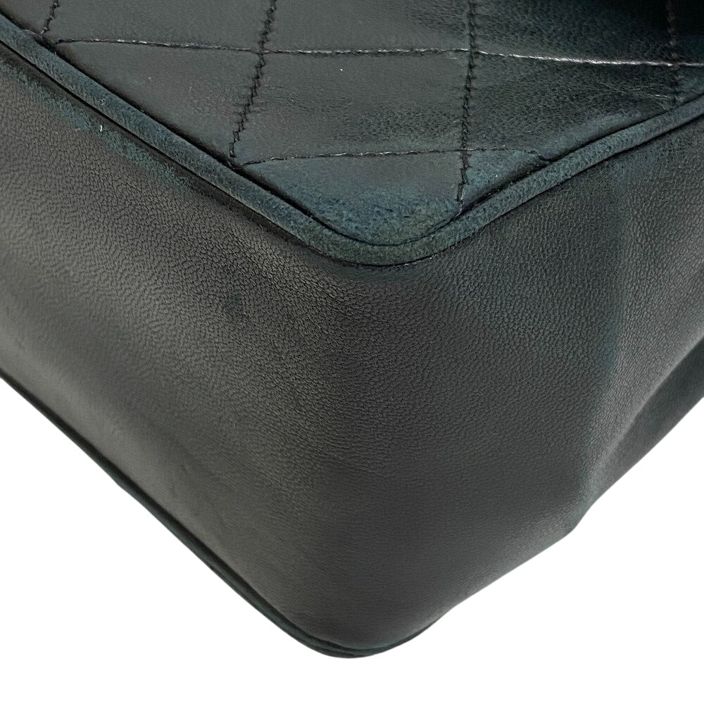 Chanel Shoulder Bag Lambskin Black Double Flap Matrasse Matrasse Women