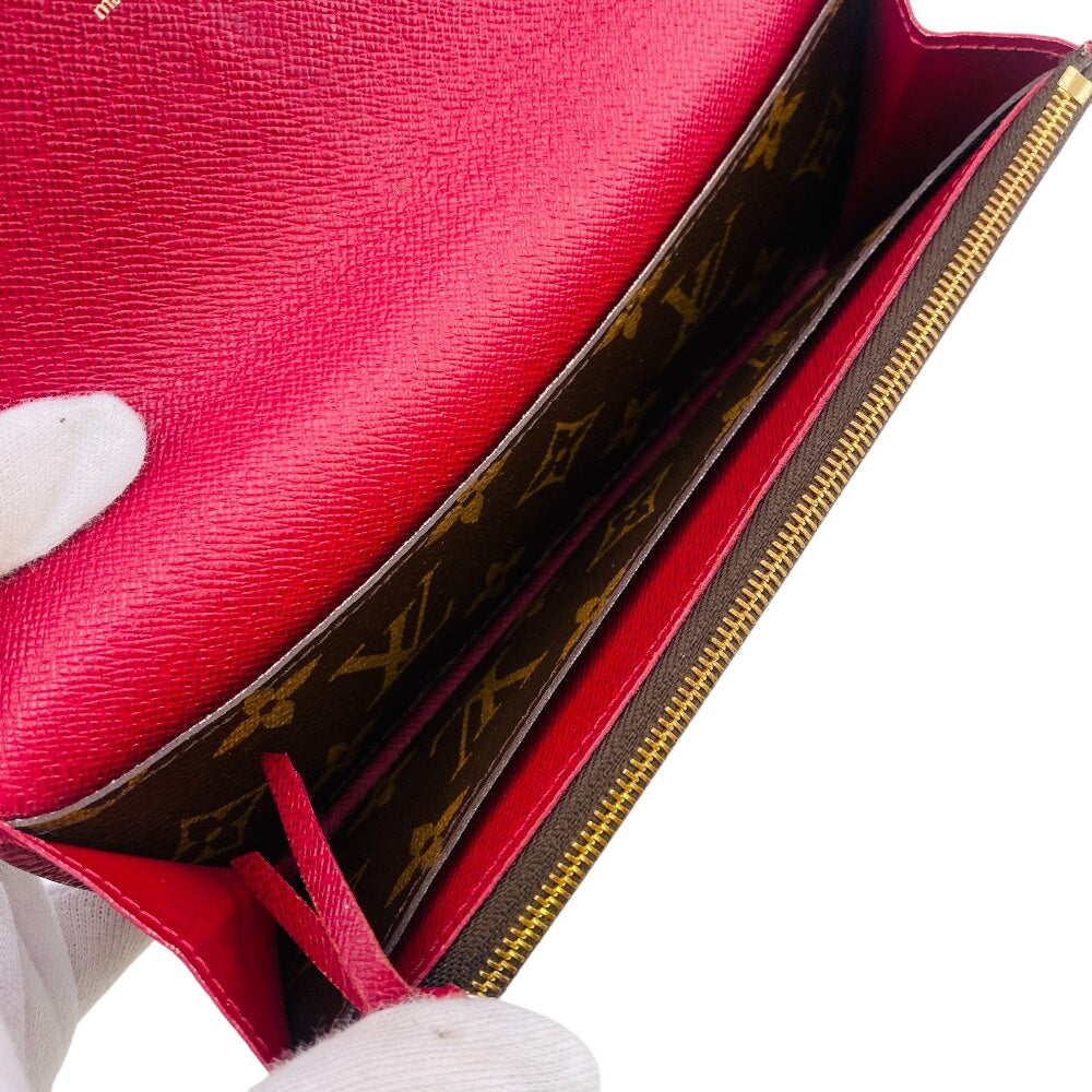 Louis Vuitton Long Wallet Purse M60697 Monogram Brown Monogram Portefeuille Emily Women