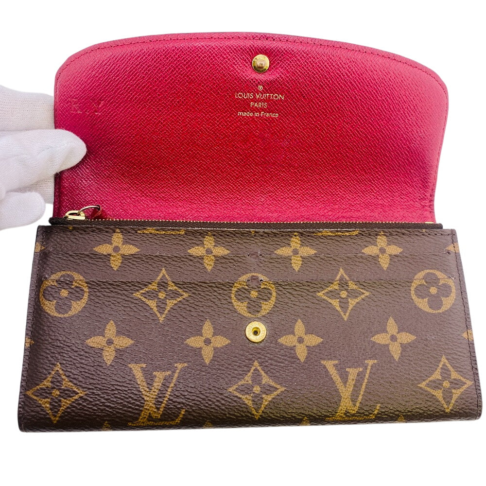 Louis Vuitton Long Wallet Purse M60697 Monogram Brown Monogram Portefeuille Emily Women