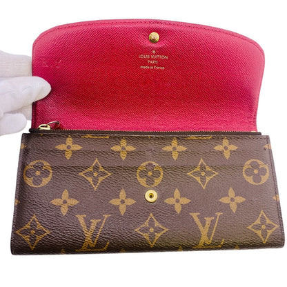 Louis Vuitton Long Wallet Purse M60697 Monogram Brown Monogram Portefeuille Emily Women