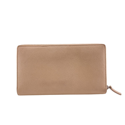 Balenciaga Long Wallet Purse 594317 Leather Beige Zip Around Cash Continental Wallet Logo